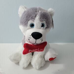 Puppy Love Gray & White Walmart Dog Stuff Plush Size 15" 110122-1Tclo